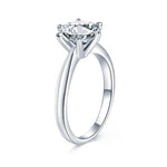 IE00199 1CT ROUND CUT MOISSANITE RING IN STERLING SILVER