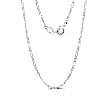 DIAMOND CUT FIGARO LINK CHAIN IN STERLING SILVER