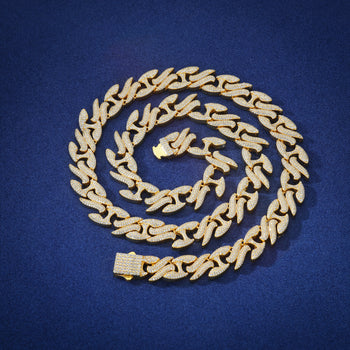 BRACELET ET COLLIER EN ARGENT MASSIF ET MISSANITE H À MAILLE INFINIE 