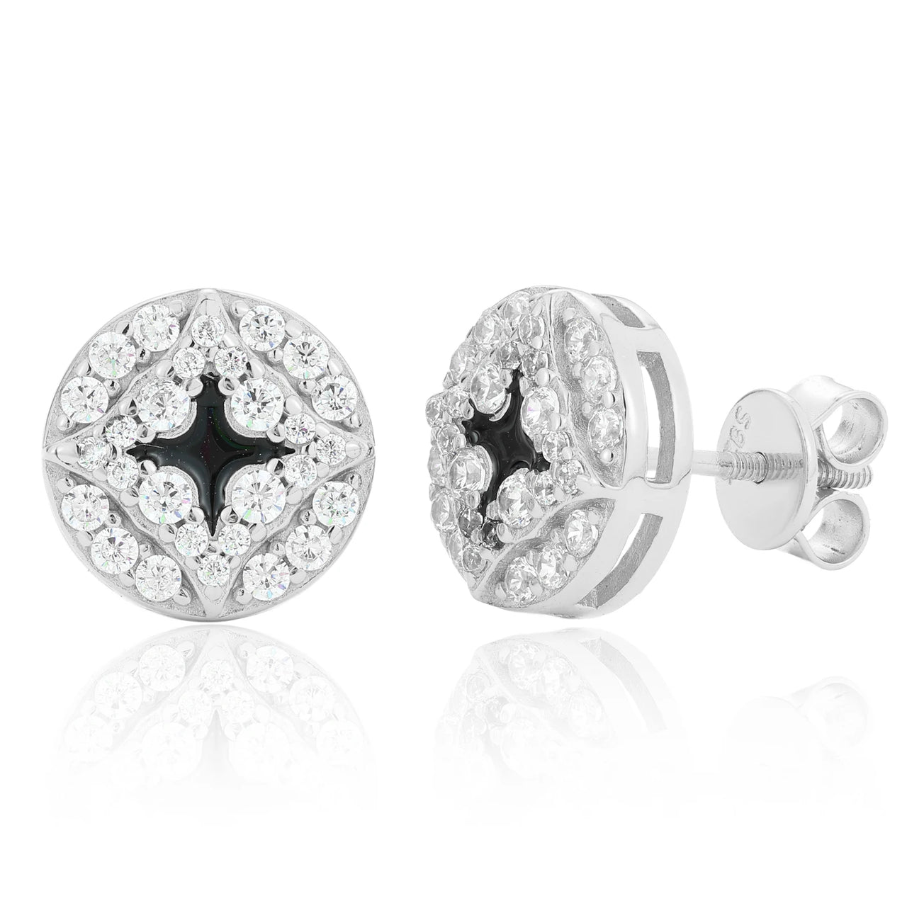 MOISSANITE DIAMOND CELESTIAL STAR STUD EARRING IN STERLING SILVER