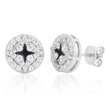 MOISSANITE DIAMOND CELESTIAL STAR STUD EARRING IN STERLING SILVER