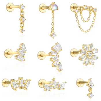 Nasenring mit Moissanit-Diamanten (ohne Piercing)