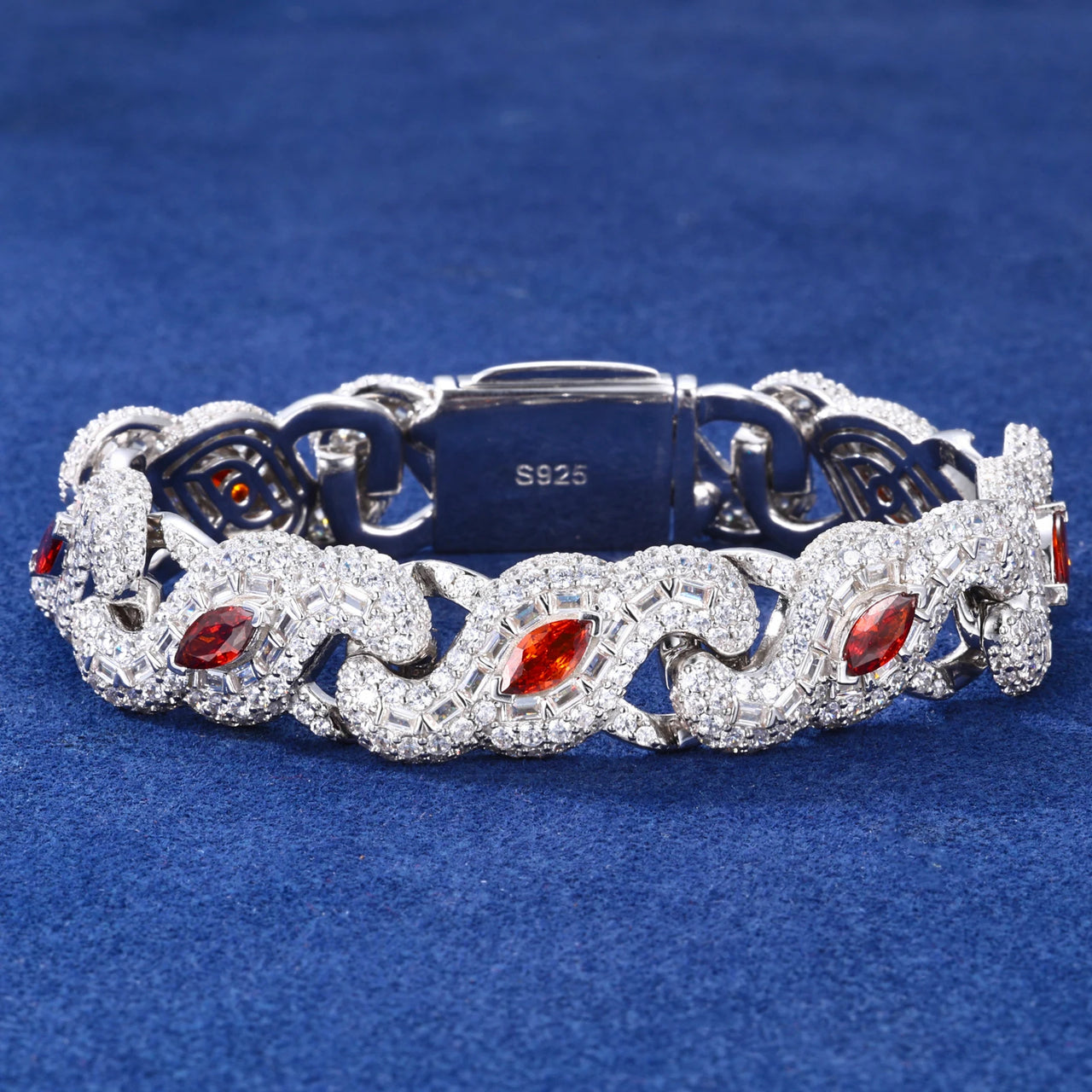 MOISSANITE DIAMOND SCARLET MARQUISE ICE BRACELET IN STERLING SILVER