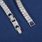 2 ROW MOISSANITE TENNIS CHAIN BRACELET IN STERLING SILVER