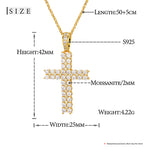 2 ROWS MOISSANITE CROSS PENDANT NECKLACE IN STERLING SILVER