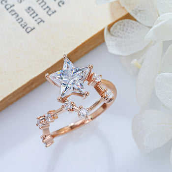 2.5CT MOISSANITE STELLAR DREAM RING IN SOLID GOLD