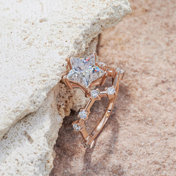 2.5CT MOISSANITE STELLAR DREAM RING IN SOLID GOLD