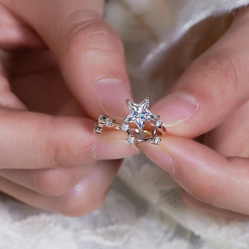 2.5CT MOISSANITE STELLAR DREAM RING IN SOLID GOLD