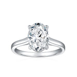 2.5CT OVAL CUT MOISSANITE RING IN STERLING SILVER