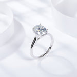 2.5CT OVAL CUT MOISSANITE RING IN STERLING SILVER