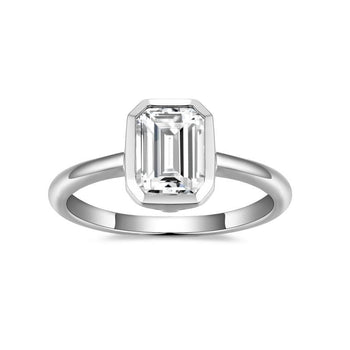 2CT ASSCHER CUT MOISSANITE RING IN STERLING SILVER