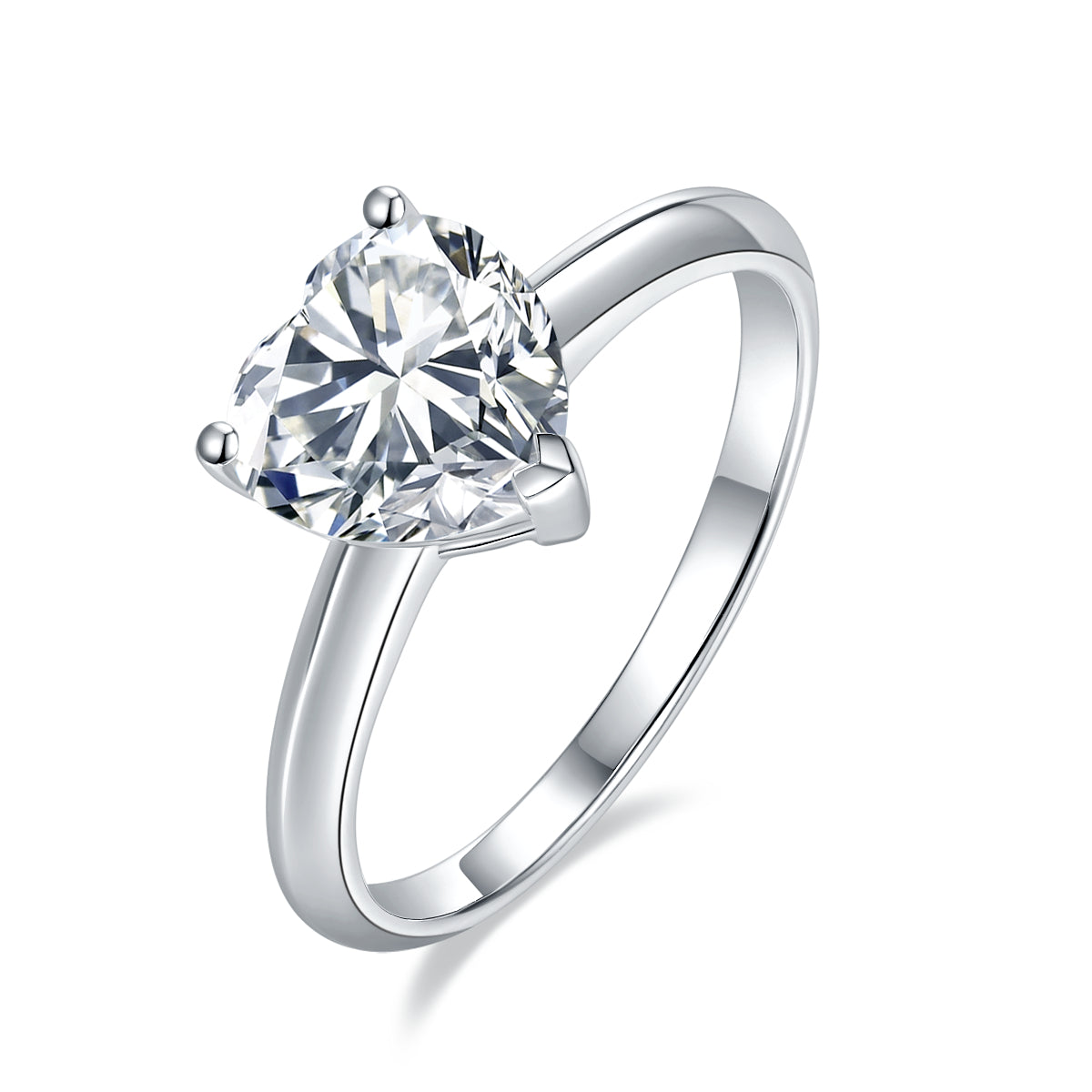 IE1046 2CT HEART CUT MOISSANITE RING IN STERLING SILVER