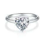 IE1046 2CT HEART CUT MOISSANITE RING IN STERLING SILVER