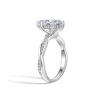 IE0561 2CT MARQUISE CUT TWISTED SHANK MOISSANITE RING IN STERLING SILVER