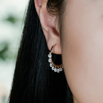 2CT MOISSANITE DANGLE HOOP EARRING IN SOLID GOLD