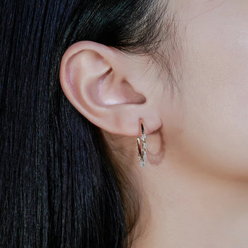 2CT MOISSANITE DANGLE HOOP EARRING IN SOLID GOLD