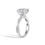 2CT TWISTED SHANK MOISSANITE PRINCESS CUT IN STERLING SILVER