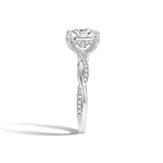 2CT TWISTED SHANK MOISSANITE PRINCESS CUT IN STERLING SILVER