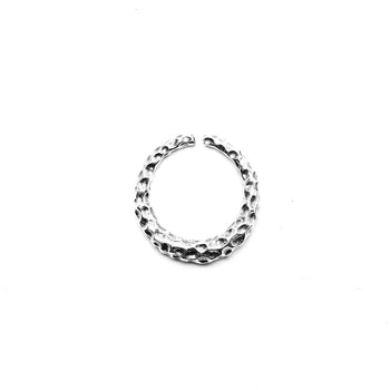 Moon Crater Ring in Sterling Silver - IVORY & EBONY