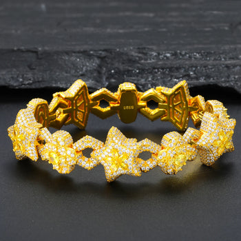 CELESTIAL BLOOM MOISSANITE STATEMENT BRACELET IN STERLING SILVER