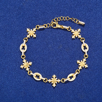 ASTRUM CROSS MOISSANITE BRACELET IN STERLING SILVER