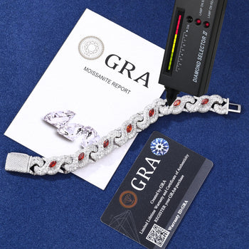 MOISSANITE DIAMOND SCARLET MARQUISE ICE BRACELET IN STERLING SILVER