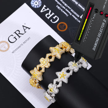 CELESTIAL BLOOM MOISSANITE STATEMENT BRACELET IN STERLING SILVER