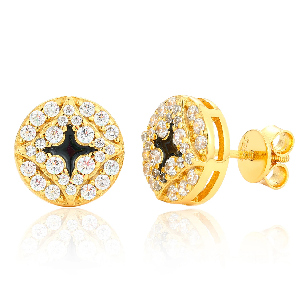 MOISSANITE DIAMOND CELESTIAL STAR STUD EARRING IN STERLING SILVER