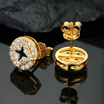 MOISSANITE DIAMOND CELESTIAL STAR STUD EARRING IN STERLING SILVER