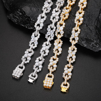MOISSANITE INFINITY CUBAN LINK CHAIN NECKLACE IN STERLING SILVER - IVORY & EBONY