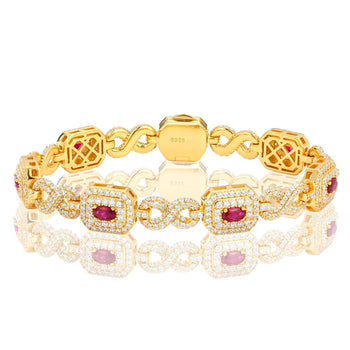 MOISSANITE DIAMOND ROYAL HALO BRACELET IN STERLING SILVER