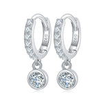 3.5MM ROUND MOISSANITE HOOP EARRINGS IN STERLING SILVER