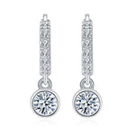 3.5MM ROUND MOISSANITE HOOP EARRINGS IN STERLING SILVER