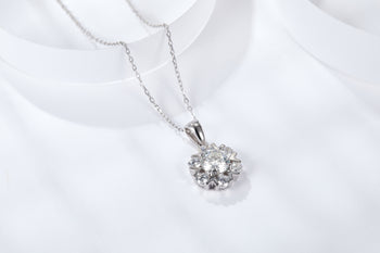 3CT 2CT 1CT SNOWFLAKE MOISSANITE PENDANT IN STERLING SILVER