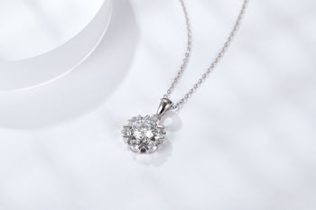 3CT 2CT 1CT SNOWFLAKE MOISSANITE PENDANT IN STERLING SILVER