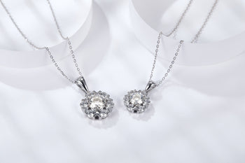 3CT 2CT 1CT SNOWFLAKE MOISSANITE PENDANT IN STERLING SILVER