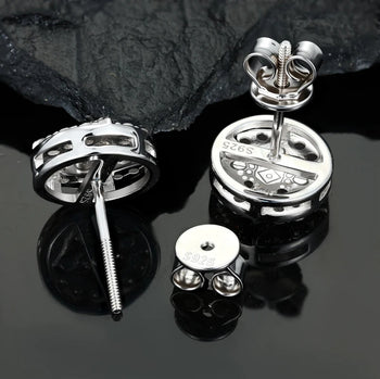 MOISSANITE DIAMOND CELESTIAL STAR STUD EARRING IN STERLING SILVER