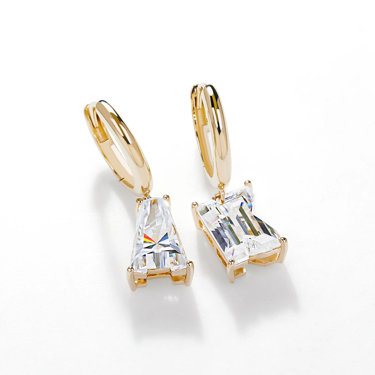 4CT MOISSANITE INITIAL EARRING IN SOLID GOLD
