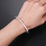 4MM MOISSANITE DIAMOND BANGLE BRACELET IN STERLING SILVER