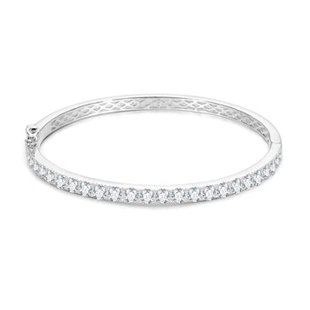 4 mm Moissanit-Diamant-Armreif aus Sterlingsilber