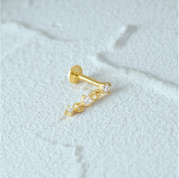 Nasenring mit Moissanit-Diamanten (ohne Piercing)