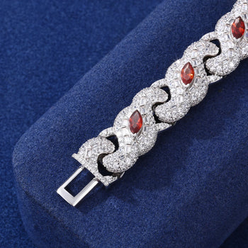 MOISSANITE DIAMOND SCARLET MARQUISE ICE BRACELET IN STERLING SILVER