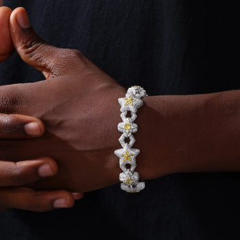 CELESTIAL BLOOM MOISSANITE STATEMENT BRACELET IN STERLING SILVER