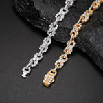 5.5MM MOISSANITE INFINITY CUBAN LINK CHAIN BRACELET IN STERLING SILVER