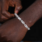 5.5MM MOISSANITE INFINITY CUBAN LINK CHAIN BRACELET IN STERLING SILVER