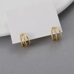Capture Attention with Our Gold plated Sterling Silver Tri-Loop Earrings – Effortless Elegance