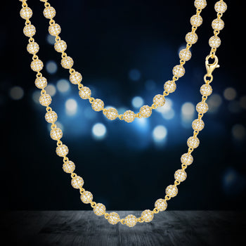 Collier/bracelet en argent sterling avec perles de moissanite de 5 mm, 7 mm et 10 mm