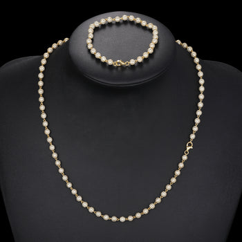 Collier/bracelet en argent sterling avec perles de moissanite de 5 mm, 7 mm et 10 mm