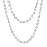5MM 7MM 10MM MOISSANITE BEAD LINK CHAIN NECKLACE/BRACELET IN STERLING SILVER
