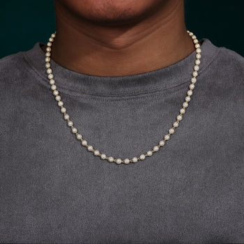 Collier/bracelet en argent sterling avec perles de moissanite de 5 mm, 7 mm et 10 mm